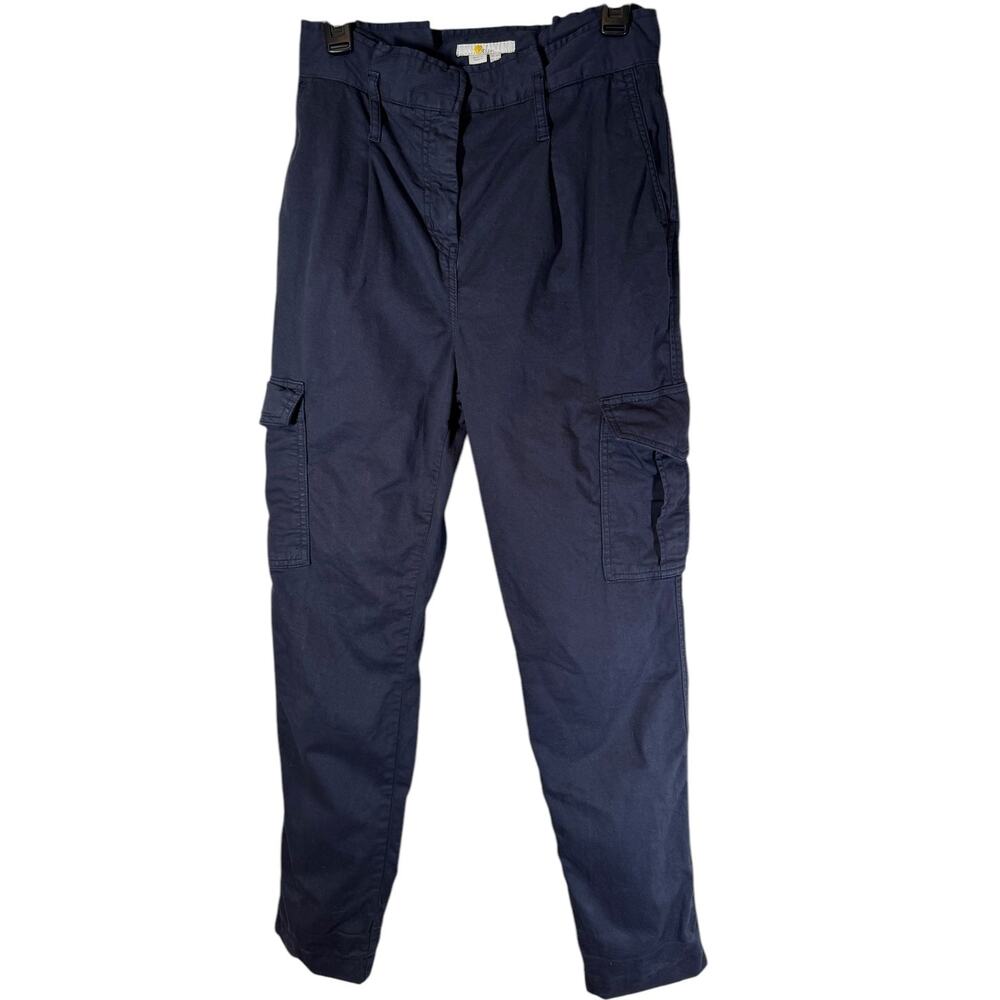 Boden High Rise Navy Blue‎ Cotton Cargo Pants 4 Regular